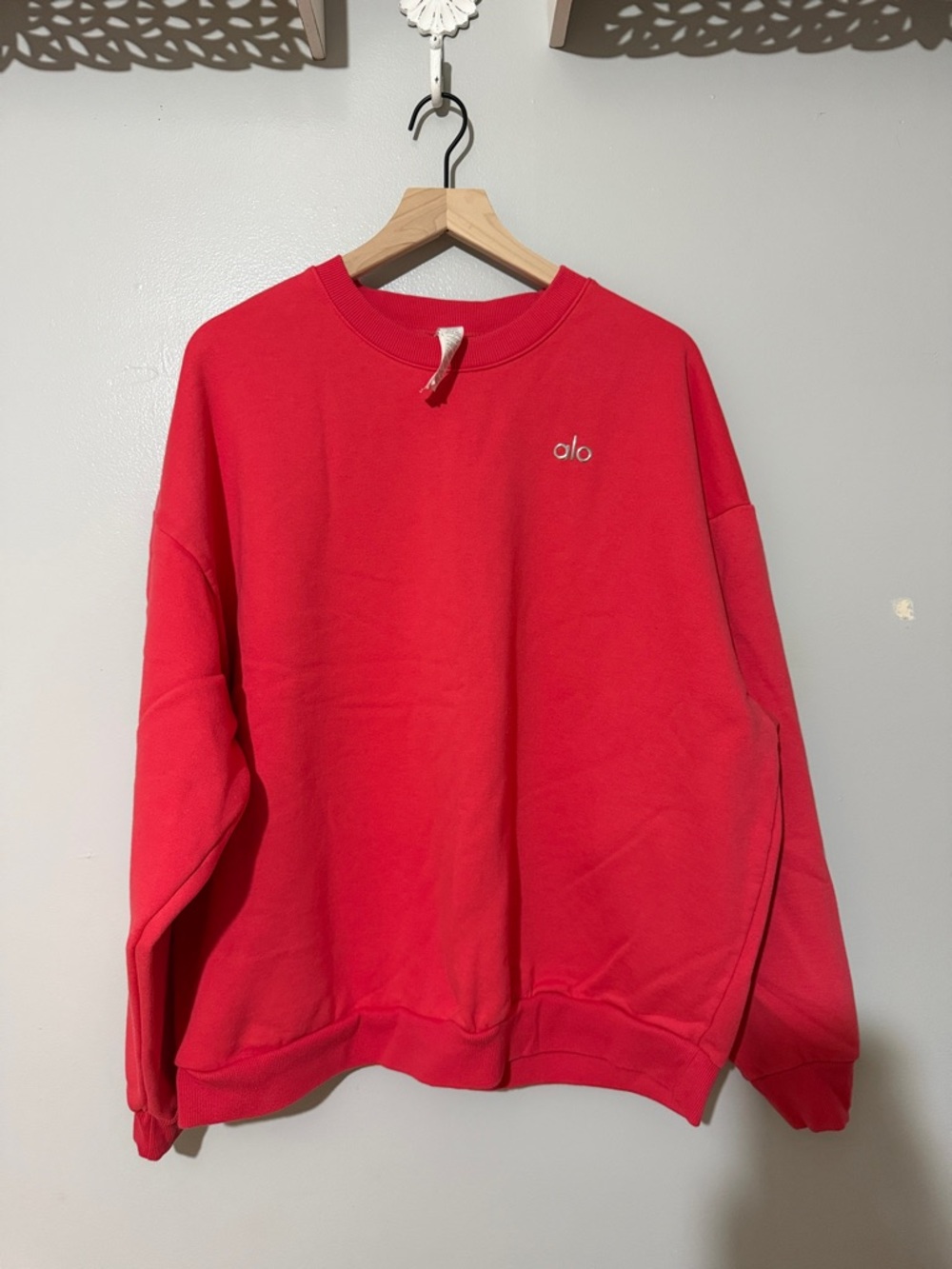 ALO Yoga Women's Accolade Crewneck in Candy Red
